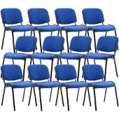 CLP Ken 12x Stapelbare Eetkamerstoel - Stof blauw