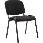 CLP Bezoekersstoel Ken V2, bekleding van stevig materiaal, metalen frame en gestoffeerde rugleuning, zwart