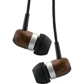 InLine woodin-ear, in-ear headset met kabelmicrofoon en functietoets, walnoot
