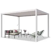 TOOLPORT Pergola 3x4 m, lamellendak, wit