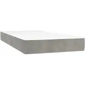 vidaXL Pocketveringmatras medium twin 100x190x20 cm fluweel lichtgrijs