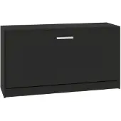 vidaXL Schoenenbank Zwart 80x24x45 cm Bewerkt Hout