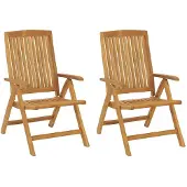 vidaXL Tuinstoelen 2 st verstelbaar met kussens massief teakhout
