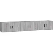 vidaXL Tv-wandmeubels 3 st 80x34,5x40 cm grijs sonoma eikenkleurig