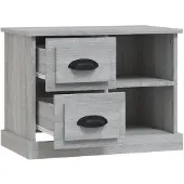 vidaXL Nachtkastje 60x35,5x45 cm grijs sonoma eikenkleurig