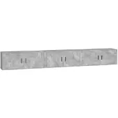 vidaXL Tv-wandmeubels 3 st 100x34,5x40 cm betongrijs