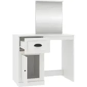 vidaXL Kaptafel met spiegel 90x50x132,5 cm bewerkt hout wit