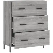 vidaXL Dressoir 69,5x34x90 cm bewerkt hout grijs sonoma eikenkleurig