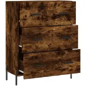 vidaXL Dressoir 69,5x34x90 cm bewerkt hout gerookt eikenkleurig