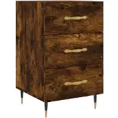 vidaXL Nachtkastje 40x40x66 cm bewerkt hout gerookt eikenkleurig