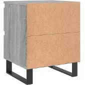 vidaXL Nachtkastje 40x35x50 cm bewerkt hout grijs sonoma eikenkleurig