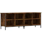 vidaXL Schoenenkast 131x35x50 cm bewerkt hout gerookt eikenkleurig