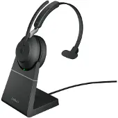 Jabra Evolve2 65 monaural On Ear headset Bluetooth Stereo Zwart Volumeregeling, Indicator voor batterijstatus, Microfoon uitschakelbaar (mute) Telefoon