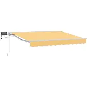 vidaXL Handbediende luifel met LED's Zand 4,5 × 3 m