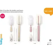 Babyono Baby Ono Roze Fles & Speen Borstel Set