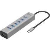 I-Tec USB-C Charging Metal HUB 7 Port C31HUBMETAL703 USB-hub 7 poorten USB-A USB 3.2 Gen1 5 GBit/s Met USB-C stekker Grijs