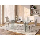 Vente-unique Eettafel COLEDON - 8 personen - Gehard glas