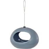 Cj Wildlife Selo Hangende Waterschaal - Blauw | Vivara | Keramieken drinkschaal voor tuinvogels | Inclusief metalen ophangkoord | Geschikt voor balkon