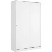 Dmora Alyson - Kast 2 Deuren, 120x204h cm Wit Glanzend, Kledingstang