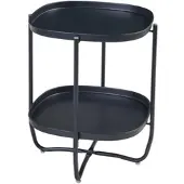 En.casa Tuintafel Sandefjord bijzettafel metaal 57,5x46x46cm zwart []