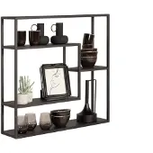 De Bommel Meubelen Wandrek Sona - 80x80 cm - metaal Zwart