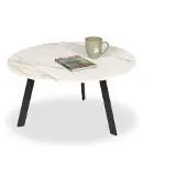 De Bommel Meubelen Salontafel Salerno - rond 70 cm - keramiek Gilt White (mat) - sale - OP=OP