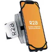 R2B Hardloop telefoonhouder met 360 graden rotatie - t/m 6,5 inch - Zilver - Sportarmband Telefoon - Hardloop Armband