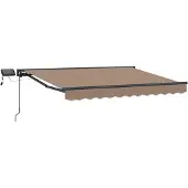 vidaXL Handbediende luifel met LED's Taupe 4,5 × 3 m