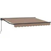 vidaXL Handmatig uitschuifbare luifel Taupe 5 × 3,5 m