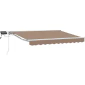 vidaXL Handbediende luifel met LED's Taupe 4 x 2 m