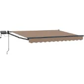 vidaXL Handbediende luifel met LED's Taupe 100% Polyester en Aluminium