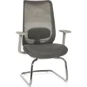 Hjh OFFICE Sledestoel / bezoekersstoel MILESTON V mesh / stof grijs