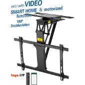 My Wall TV-plafondbeugel | tot 75 inch | gemotoriseerd | inklapbaar en draaibaar | app en afstandsbediening | zwart