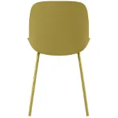 STONES Eva-stoel, modern design, mostergele polypropyleen, metalen poten – robuuste constructie voor binnen- en buitengebruik – hoge kwaliteit