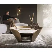 DELIFE Salontafel Skafi 100x40 cm keramiek minas melange metallic goud