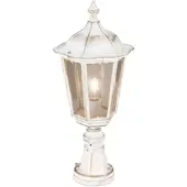 Orion Sokkellamp buiten Puchberg, wit / opaal, Aluminium, Antiek, Sokkellamp