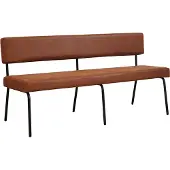 Livin24 Industriële eetkamerbank Espen cognac eco-leer 160 cm