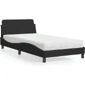 vidaXL Bed met matras "Dover" fluweel zwart 100x200 cm