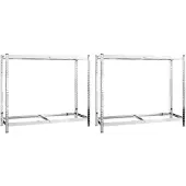 vidaXL Bandenrekken 2-laags 2 st 110x40x110 cm staal zilverkleurig