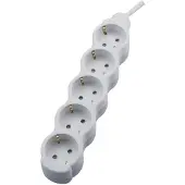 Bemko Stekkerdoos 5-voudig - 5 Meter Verlengsnoer 16A- Verdeeldoos 3500W - Randaarde 3x1.5mm² - Modern design - Wit