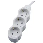 Bemko Stekkerdoos 3-voudig - 5 Meter Verlengsnoer 16A- Verdeeldoos 3500W - Randaarde 3x1.5mm² - Modern design - Wit