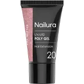 Nailura - Poly Gel 20 - Pink Glitter - 30 ml