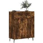 vidaXL Dressoir 69,5x34x90 cm bewerkt hout gerookt eikenkleurig