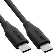 InLine USB 2.0-kabel, USB-C-snelladingskabel 100 W, Black Cookie/zwart 2m