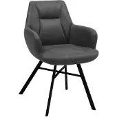 MX Sofa Eetkamerstoel Nelson - Microvezel - Antraciet - MxSofa