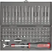 Toolcraft HT02183 820952 Bitset 75-delig Plat, Inbus, Clutch, Tri-Wing, Torque, Veeltand (XZN), Kruiskop Pozidriv, Kruiskop Phillips, T-profiel
