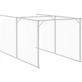 vidaXL Hondenhuis met ren, lichtgrijs, 110x813x110 cm, verzinkt staal