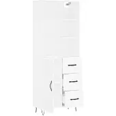 vidaXL Hoge kast 69,5x34x180 cm bewerkt hout wit