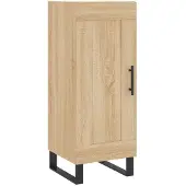 vidaXL Hoge kast 34,5x34x180 cm bewerkt hout sonoma eikenkleurig