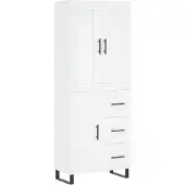 vidaXL Hoge kast 69,5x34x180 cm bewerkt hout wit